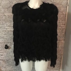 Forever 21 Fuzzy Black Sweater Size Med